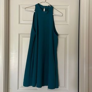 Teal high neck dress